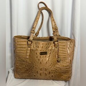 BRAHMIN Toffee Alden Road Leather Tote Bag